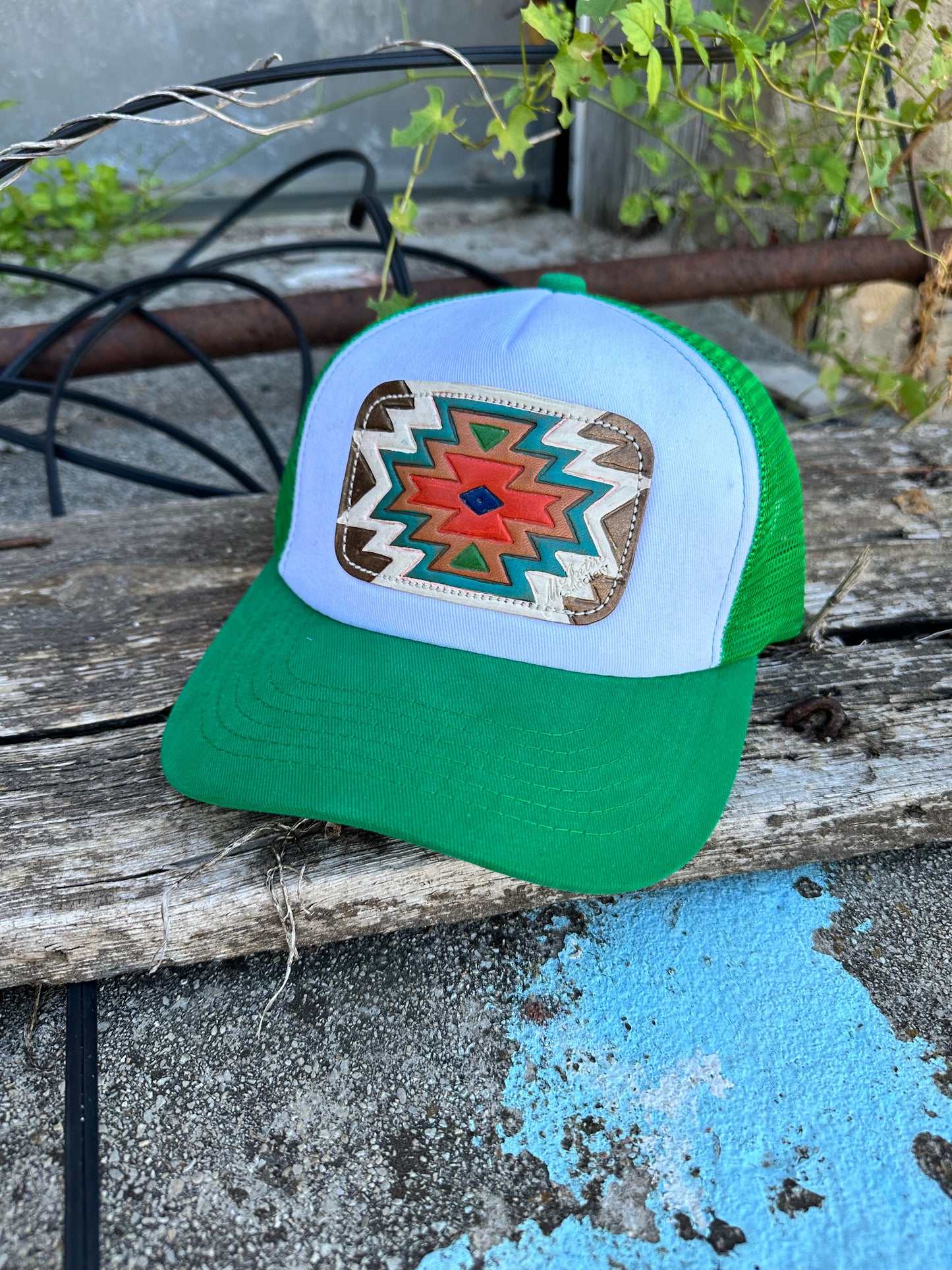 McIntire Green/White Aztec Cap