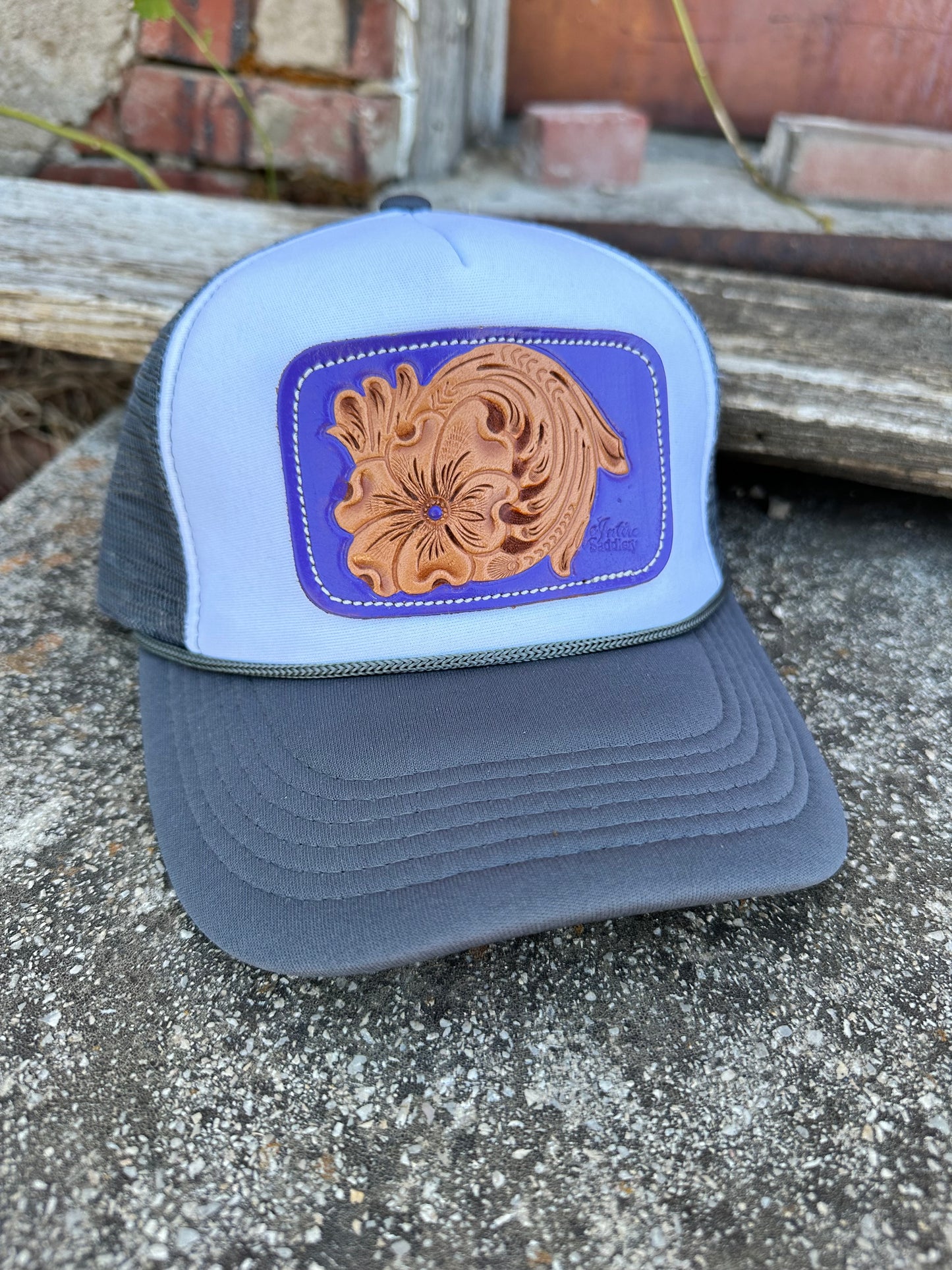 McIntire Gray Trucker Purple Dot