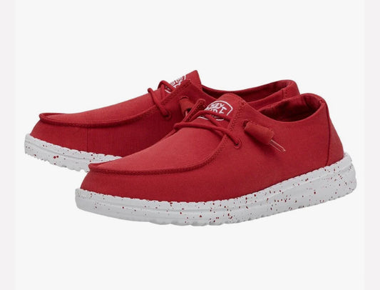 Hey Dude Wally Youth Slub Canvas Red