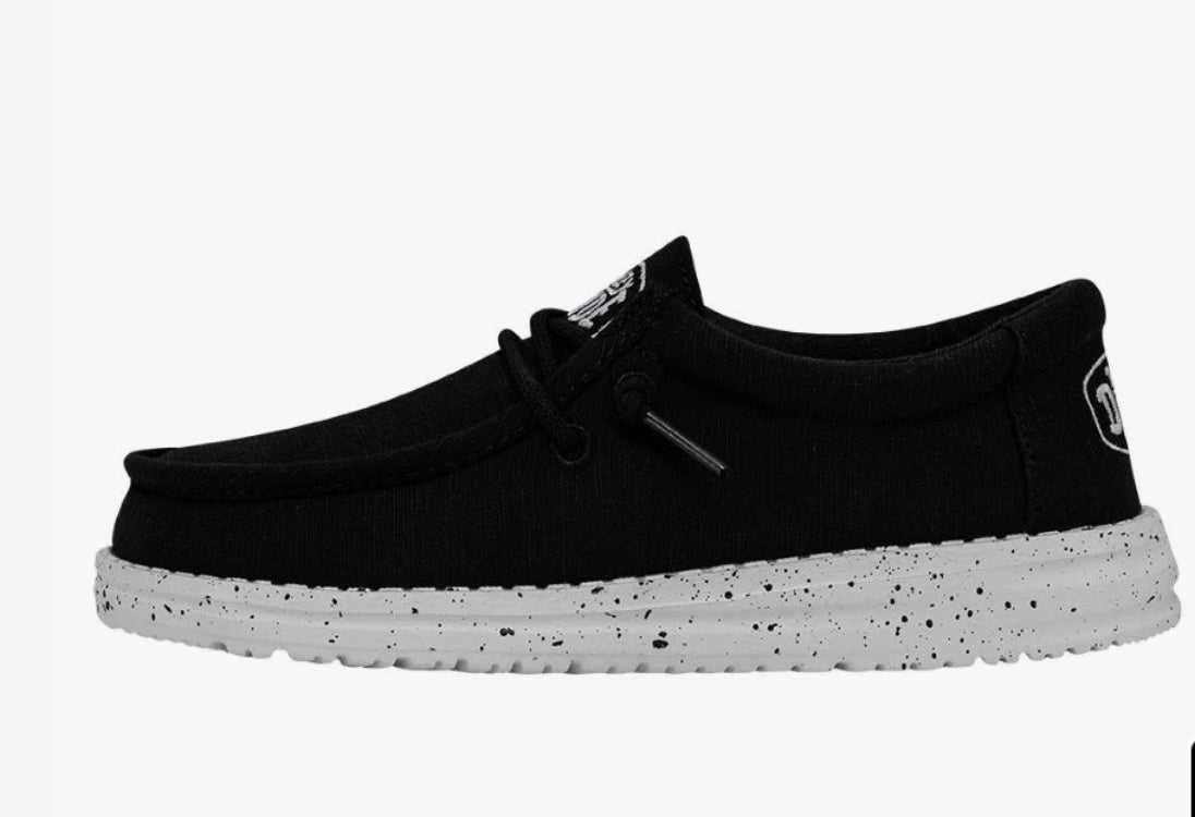 Hey Dude Wally Youth Slub Canvas Black