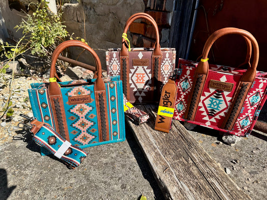 Wrangler Aztec Dual Sided Print Canvas Crossbody