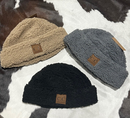 CC Beanie Fuzzy Lined Sherpa Cuffed