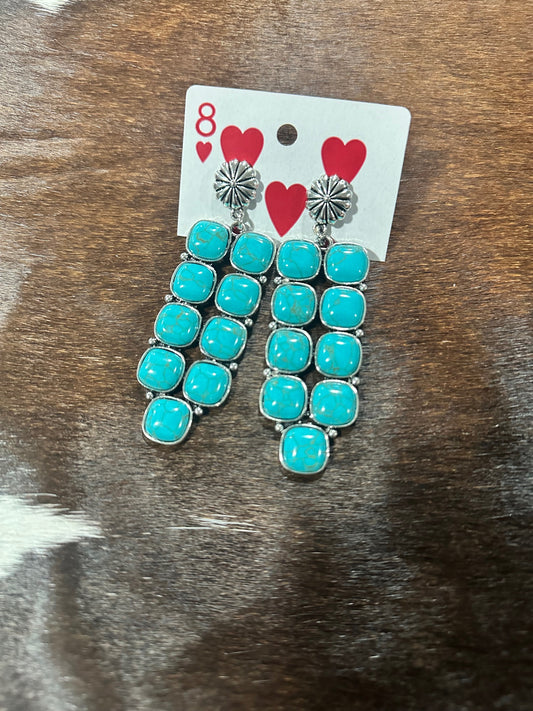 Turquoise Double Bar Earrings