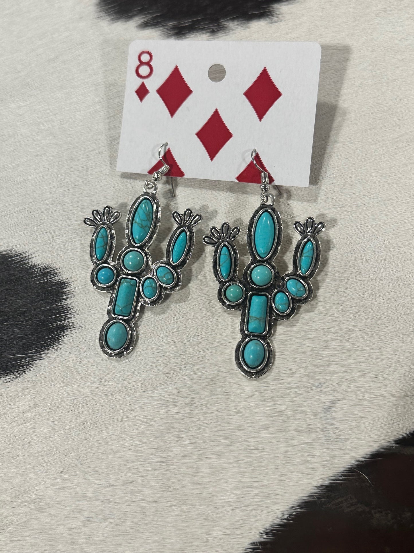 Silver Blooming Cactus Earrings