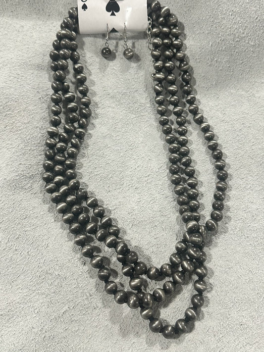 Layered Navajo Bead Necklace Set