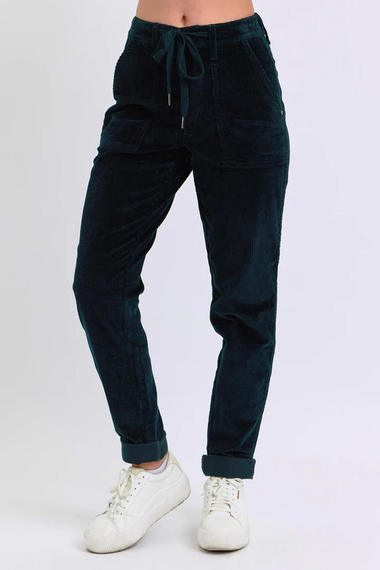 JUDY BLUE HW CORDUROY CUFFED JOGGER 88863REG