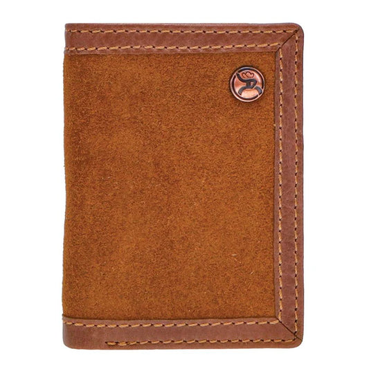 "Roughy Classic" Roughout Brown Leather Trifold Wallet RTF001-TNBR