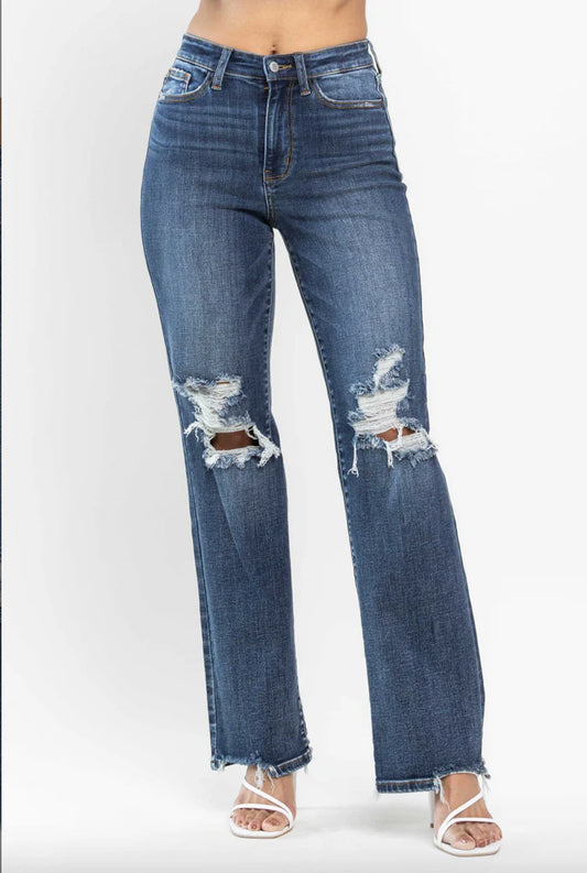 JUDY BLUE HW 90s KNEE DESTROY STRAIGHT