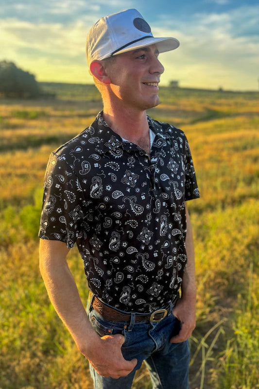 STERLING KREEK BANDANA COUNTRY MENS POLO