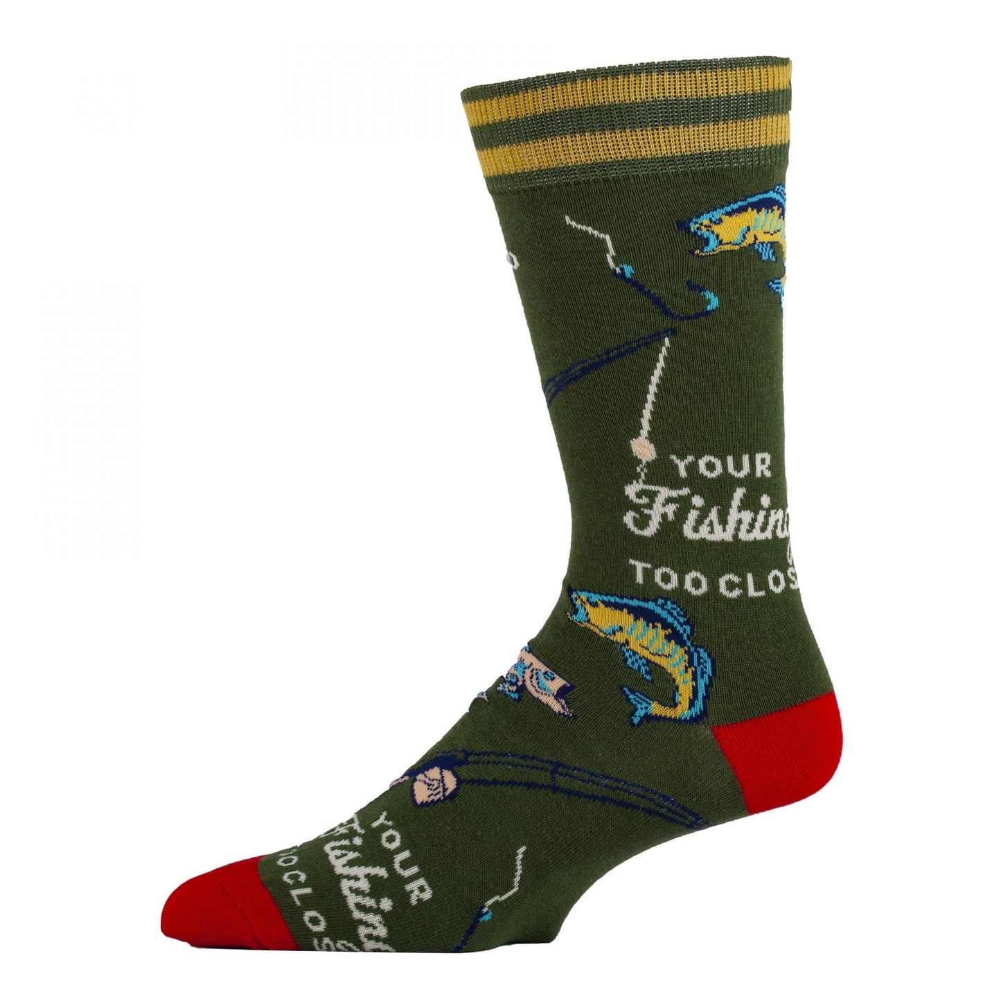 Gone Fishing | Men's Cotton Crew Funny Socks