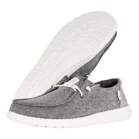 Hey Dude Wendy Metallic Sparkle Charcoal