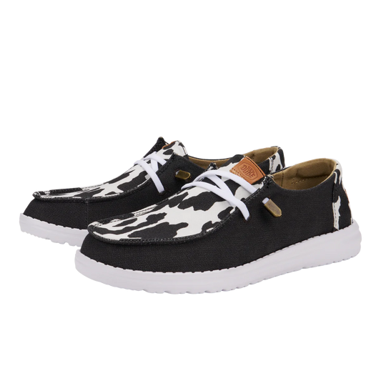 Hey Dude Wendy Animal Black Cow