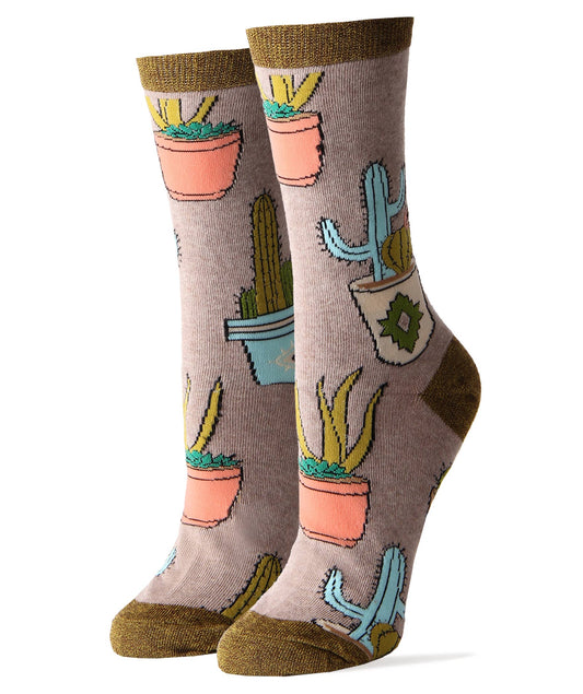 Cactus Hugs | Women's Western Premium Cotton Crew Socks