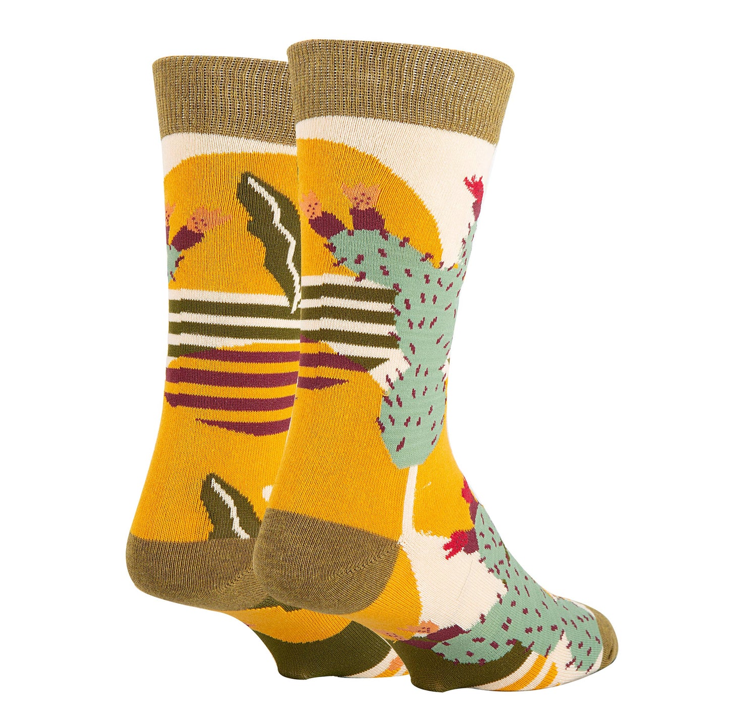 Sol De Cactus | Men's Premium Cotton Crew Dress Socks
