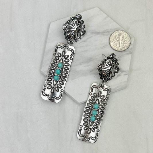 Silver metal with stone Earrings
