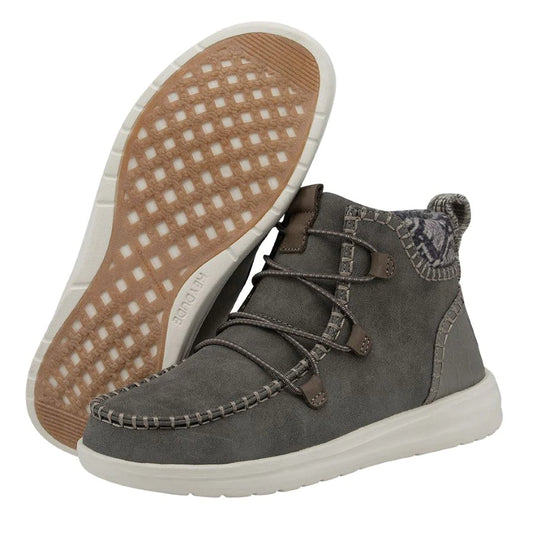 Hey Dude Eloise Recycled Leather Granite Grey