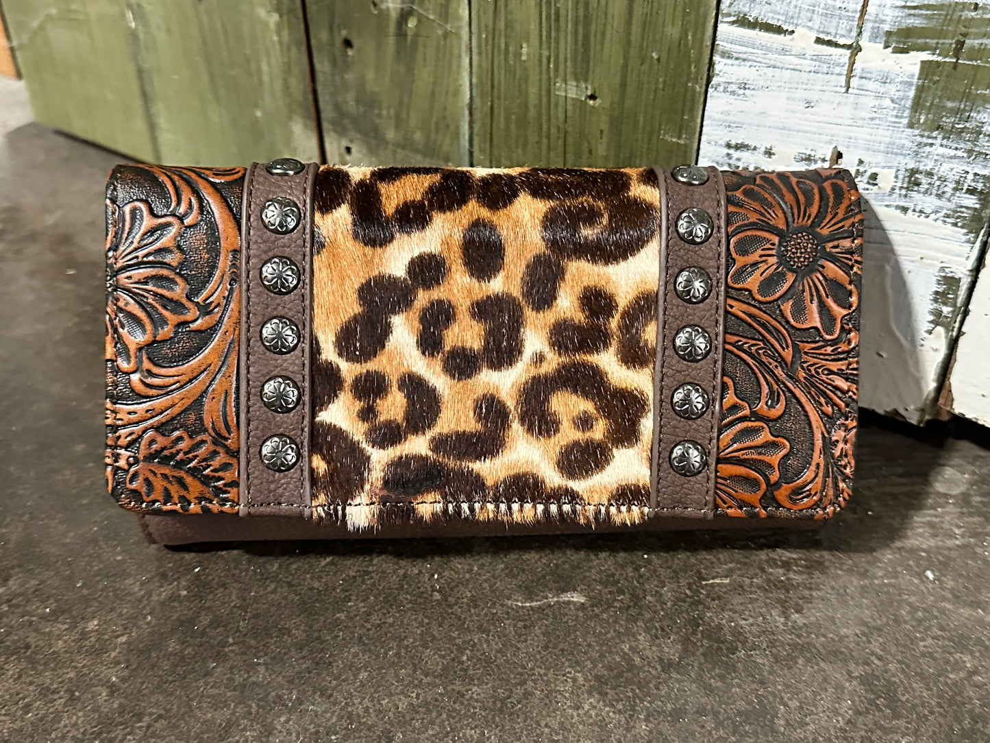 Trinity Ranch Leopard Wallet