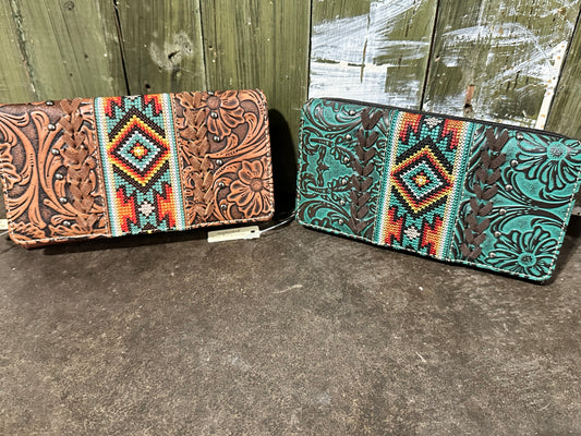 Montana West Tooled Aztec Wallet