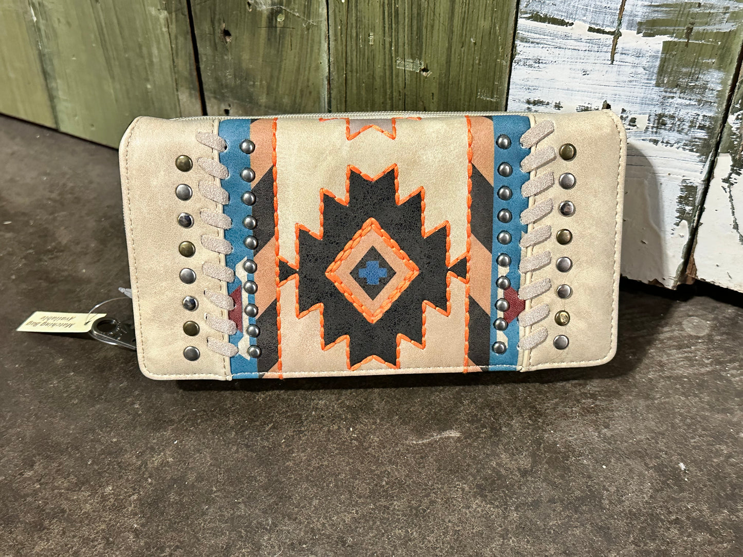 Montana West Cream Leather Wallet
