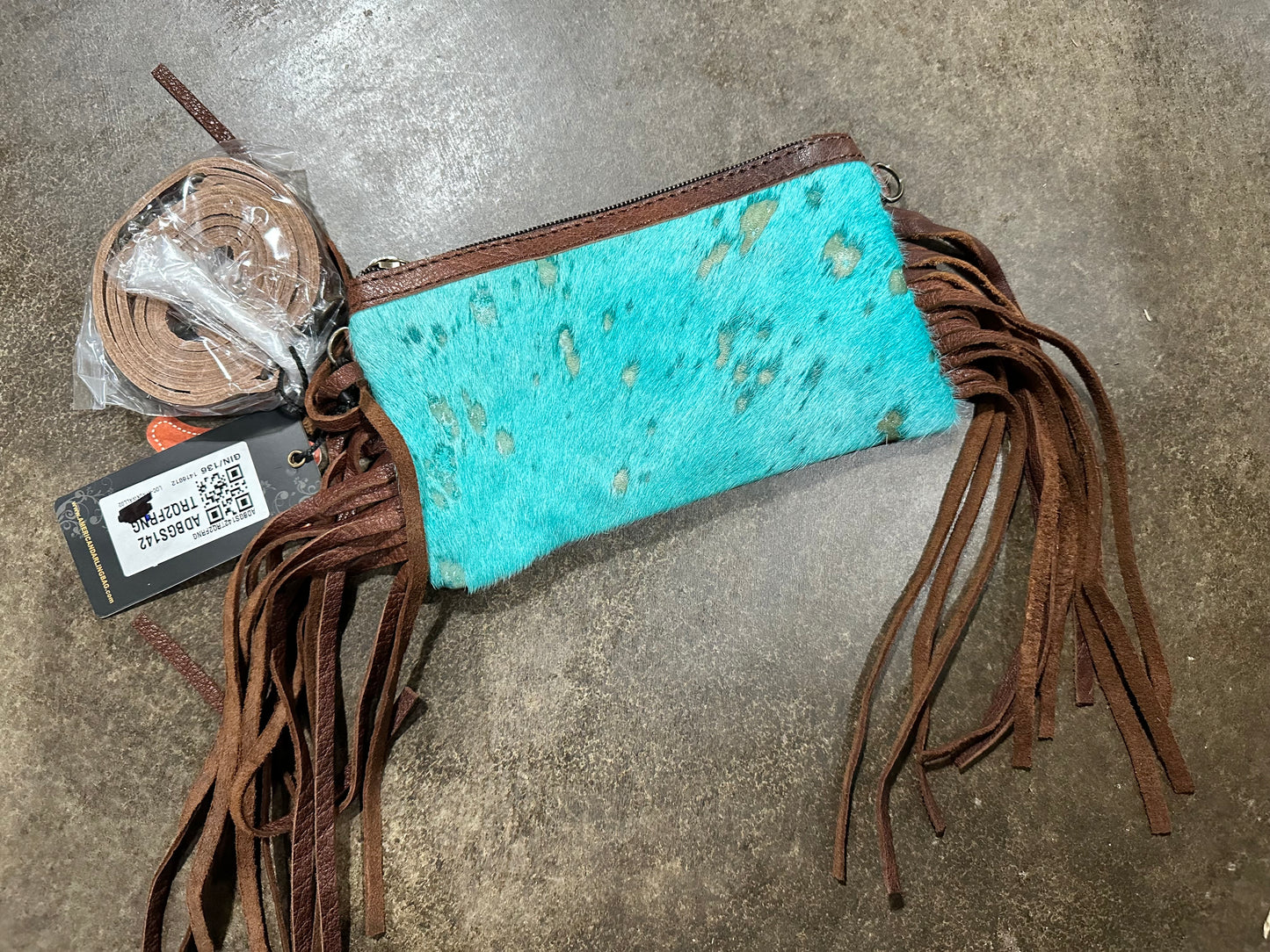 American Darling Turquoise Cross Body Small ADBGS142TRQ2FRNG