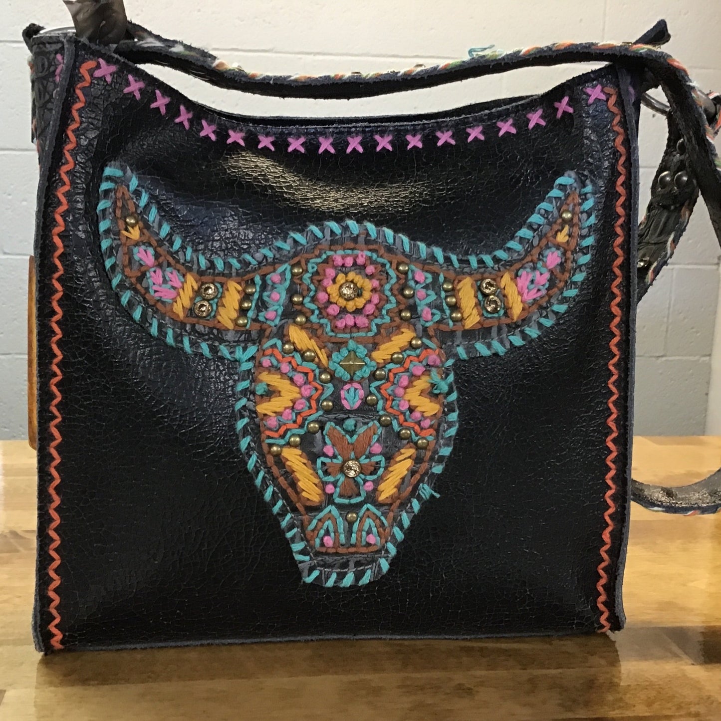 Delila Turquoise Skull Purse