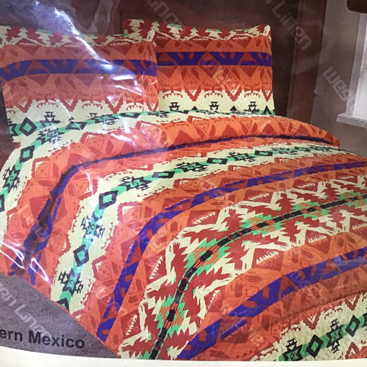 Western Linen Queen Quilt Set