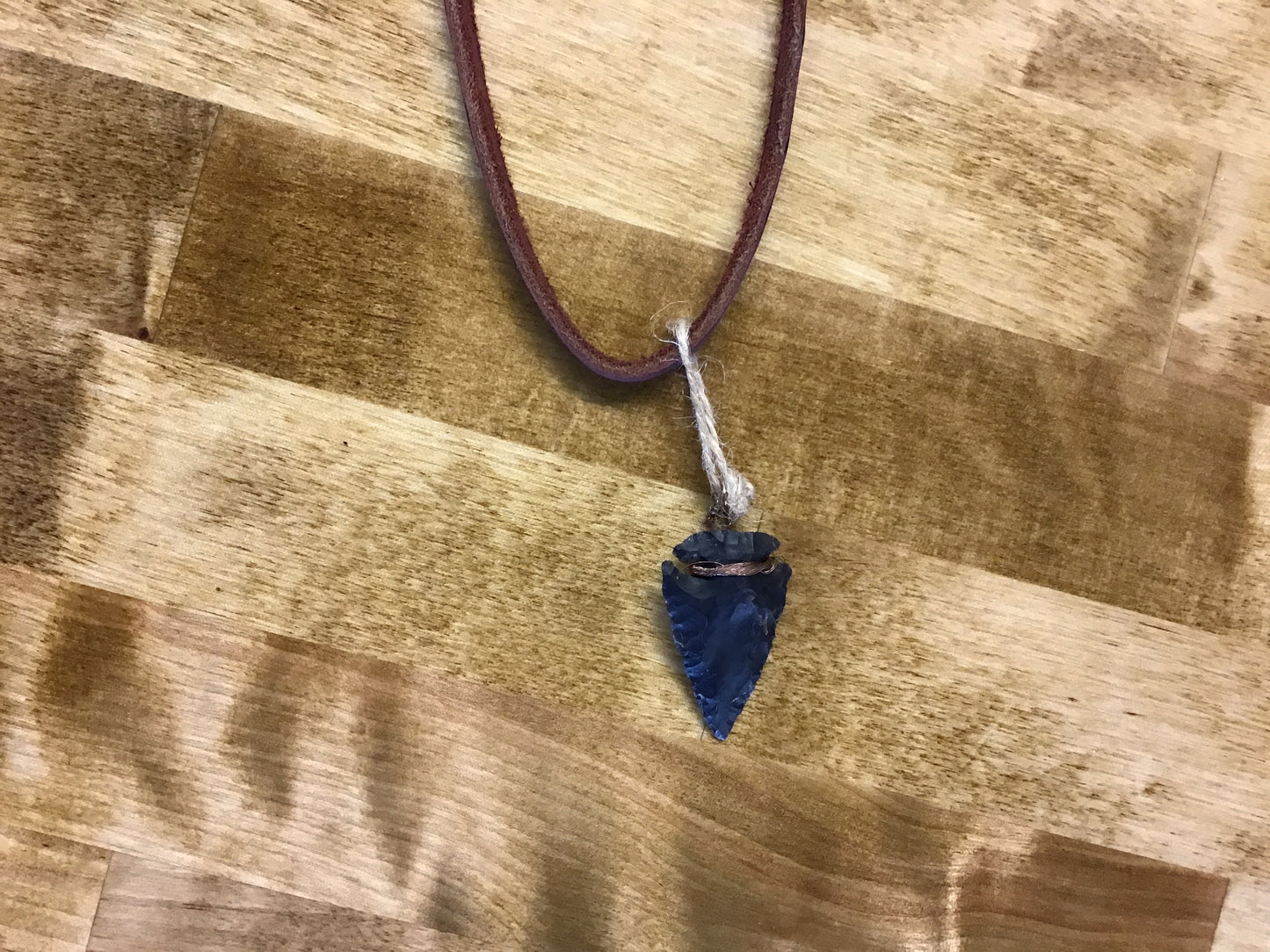Arrowhead on Leather Necklace